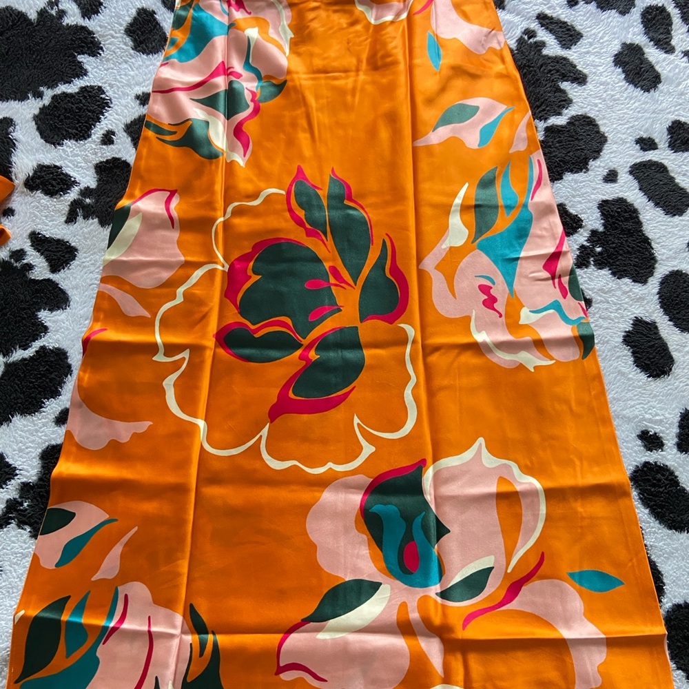Reformation Elektra Eros Orange 100% silk set NWT - Picture 7 of 13